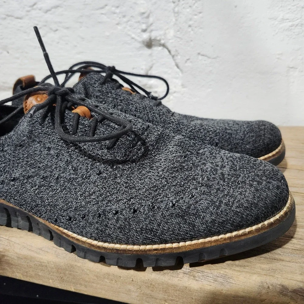 Cole Haan Zerogrand Stitchlite Wingtip Oxford Mens 10.5 M Charcoal Grey C27694